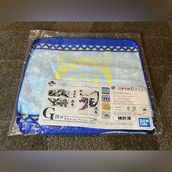 Monster Hunter World Iceborne Ichiban Kuji Hand Towel Palico Airou Felyne Japan - Picture 2 of 8